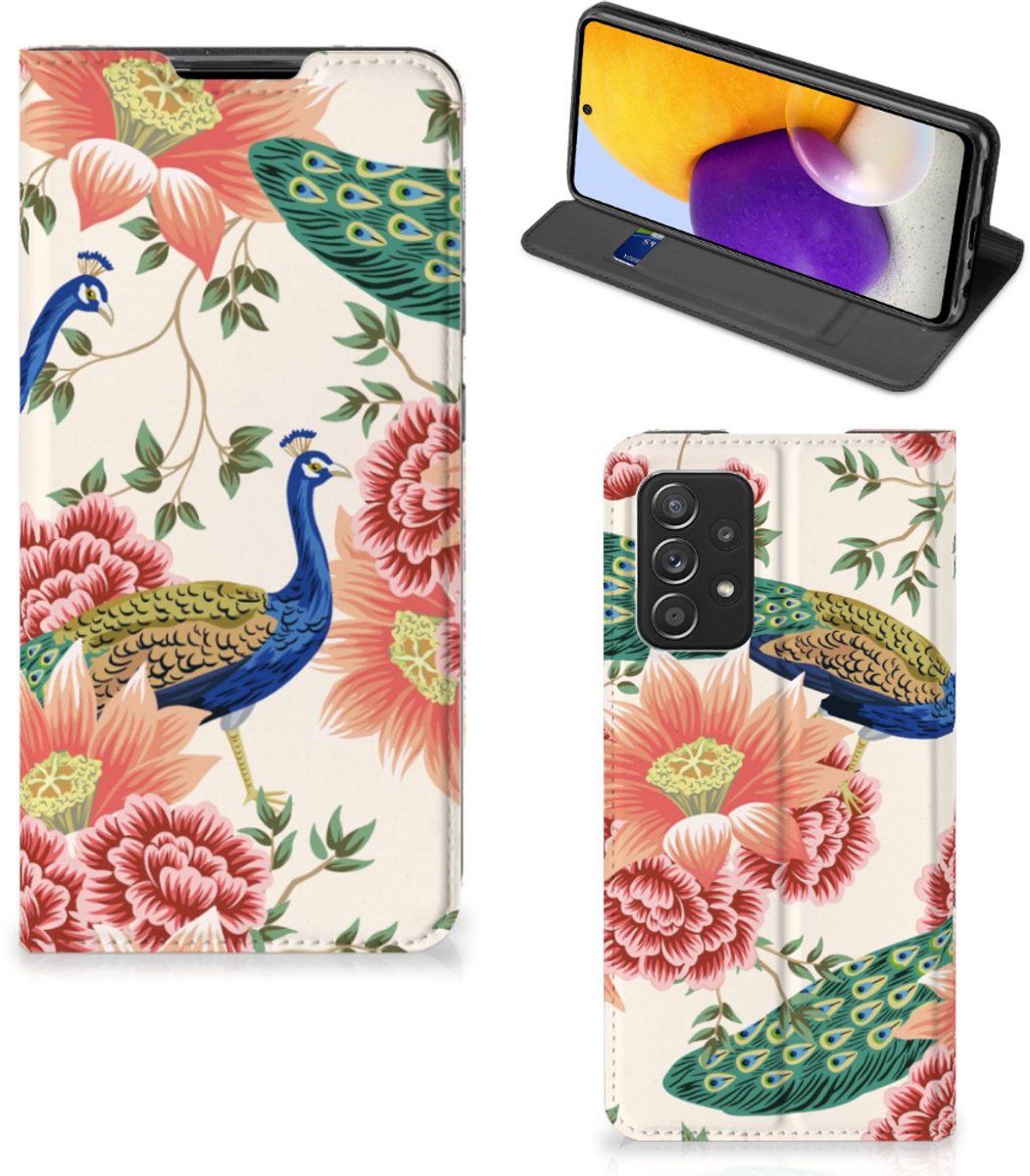 Hoesje maken voor Samsung Galaxy A72 (5G/4G) Pink Peacock