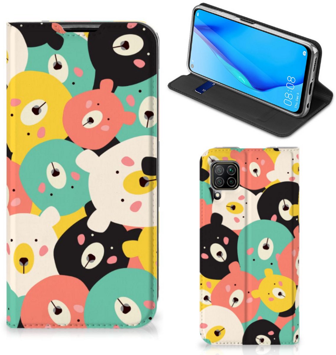 Standcase Hoesje voor Huawei P40 Lite Magnet Case Bears