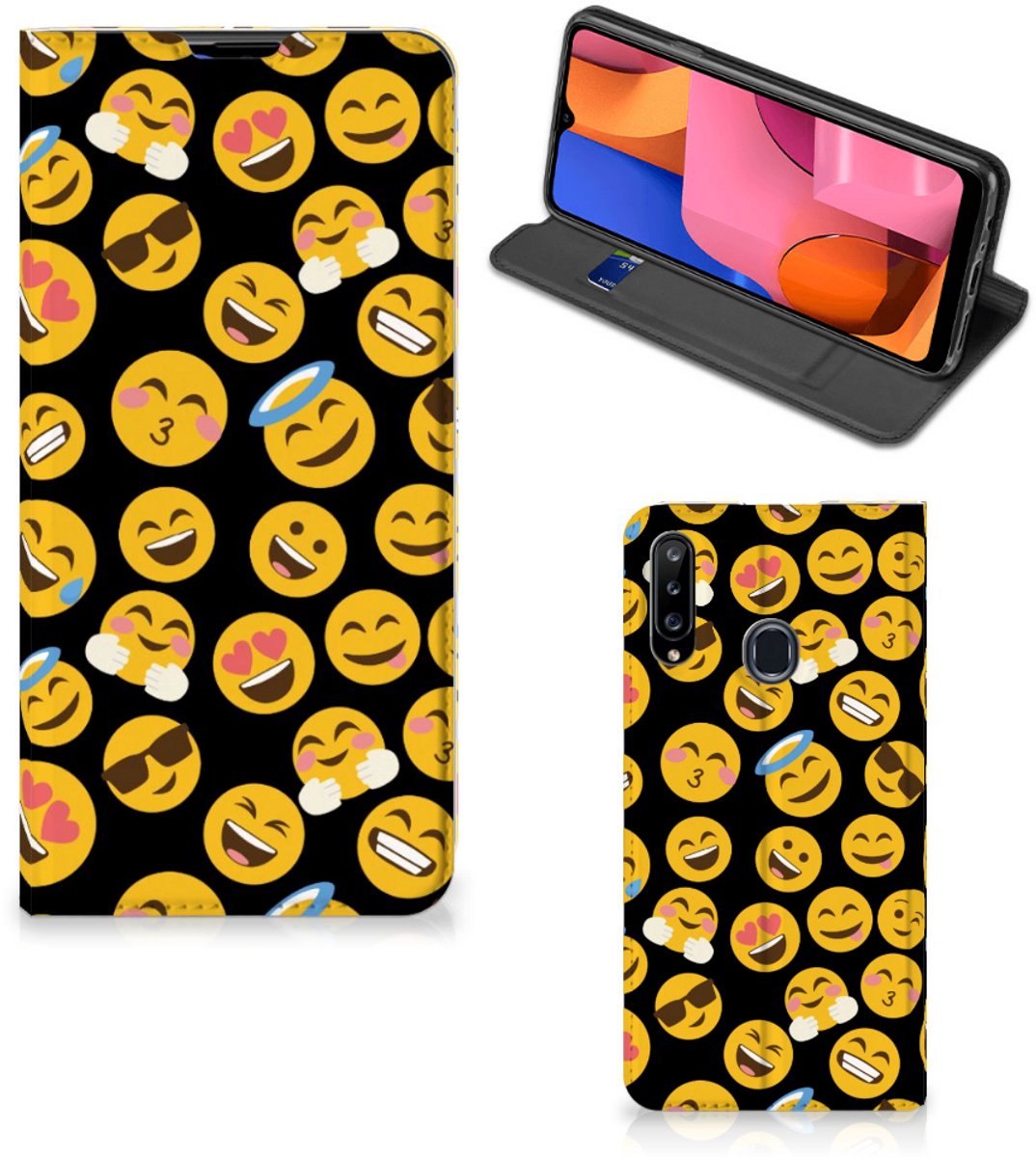 Samsung Galaxy A20s Hoesje met Magneet Emoji