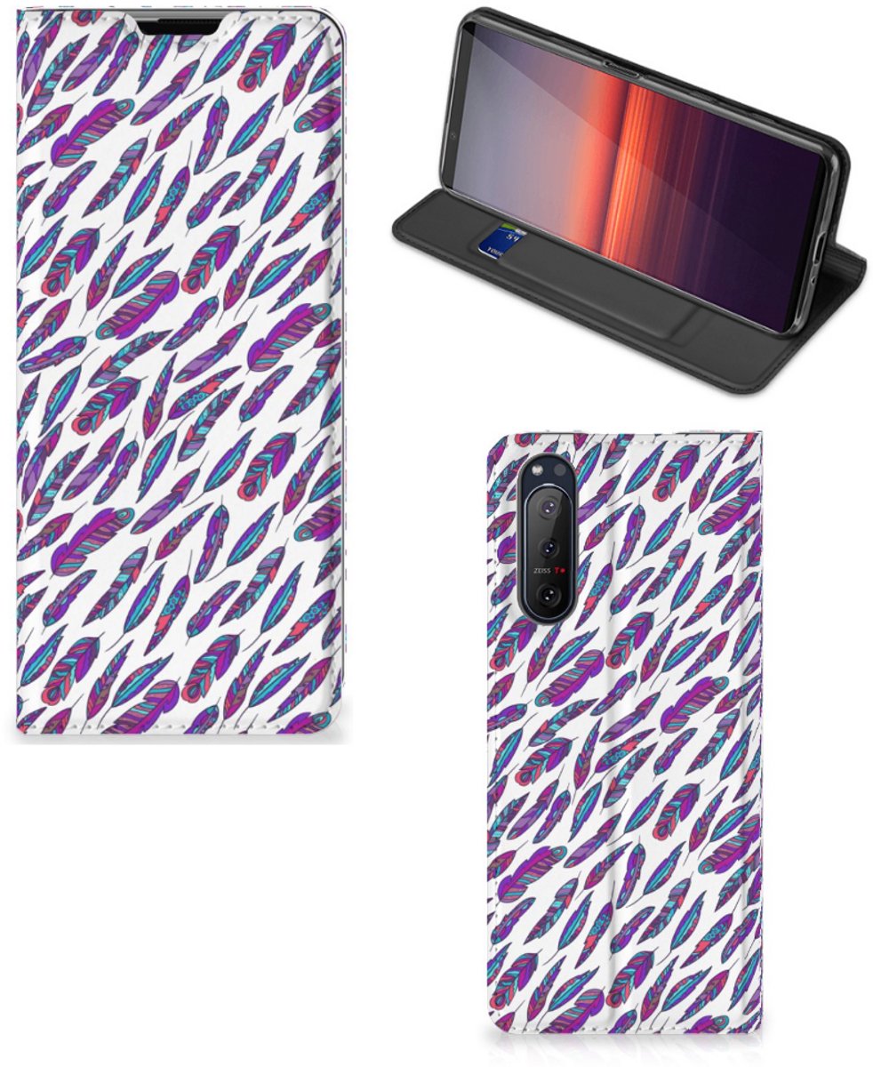 Sony Xperia 5 II Hoesje met Magneet Feathers Color