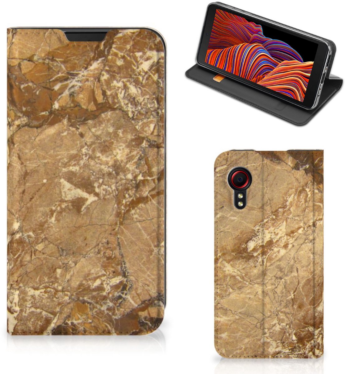 Samsung Galaxy Xcover 5 Standcase Marmer Creme