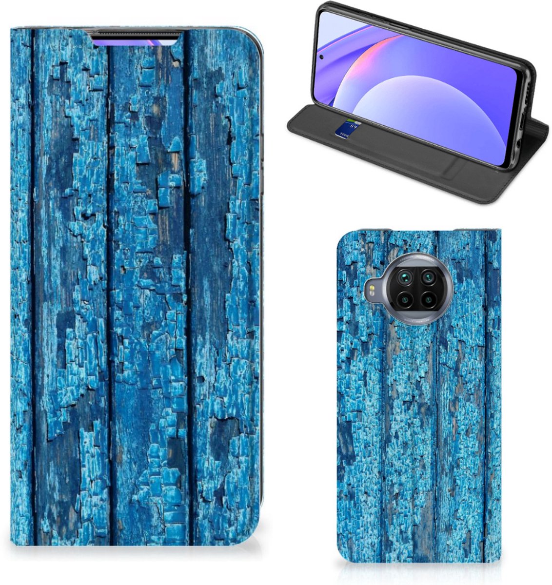 Xiaomi Mi 10T Lite Book Wallet Case Wood Blue