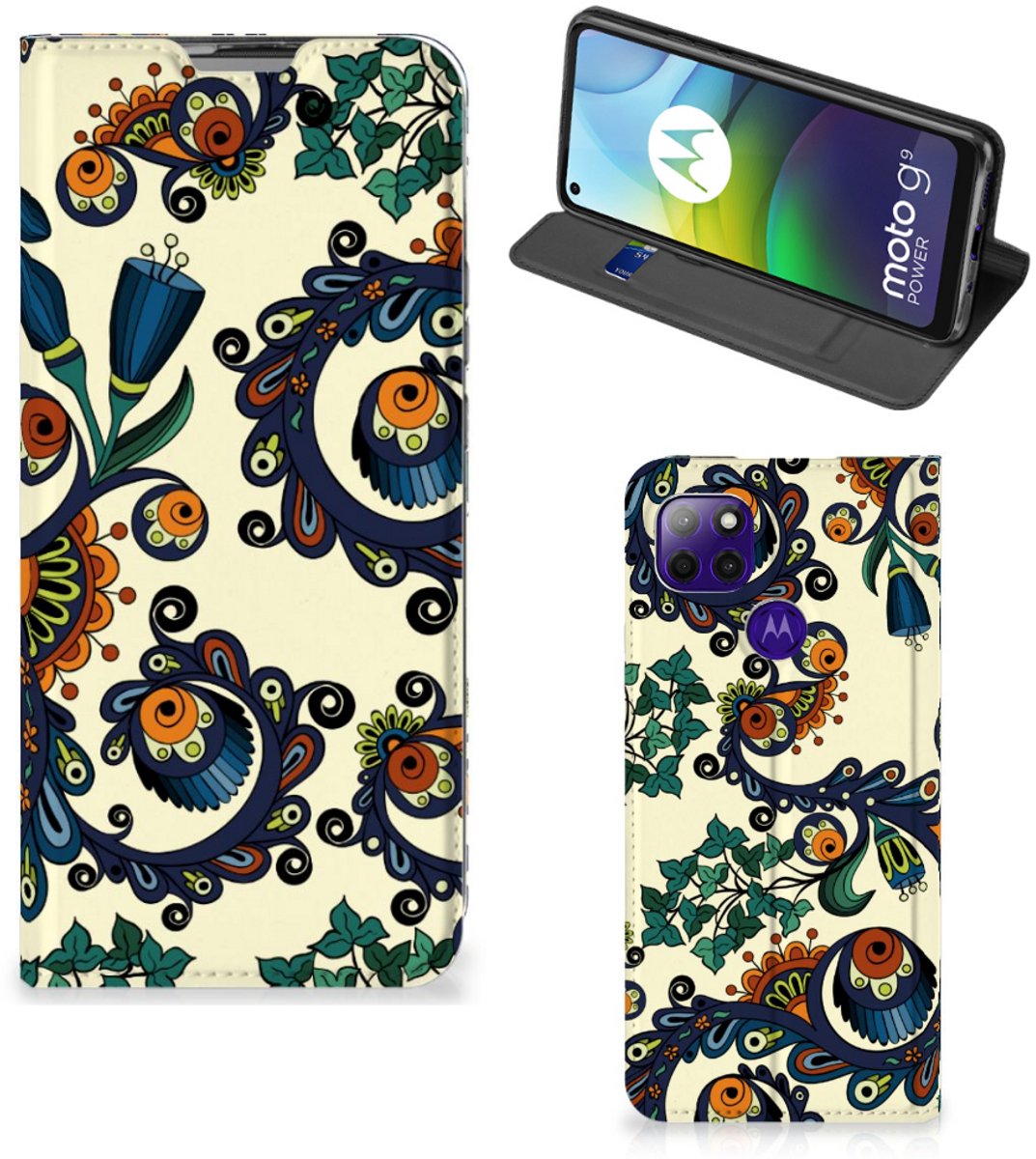Telefoon Hoesje Motorola Moto G9 Power Barok Flower