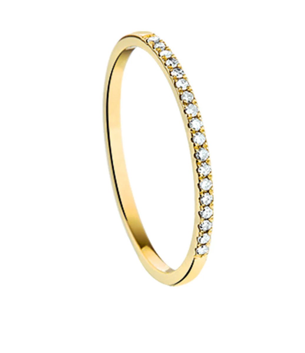 14 karaats geelgouden ring met diamant 0.09crt H Si