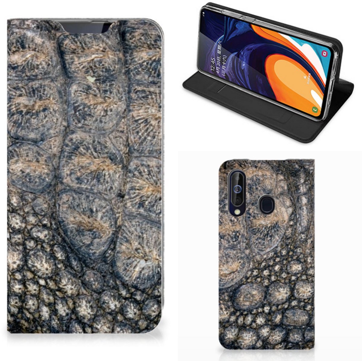 Standcase Hoesje voor Samsung Galaxy A60 Hoesje maken Krokodillenprint