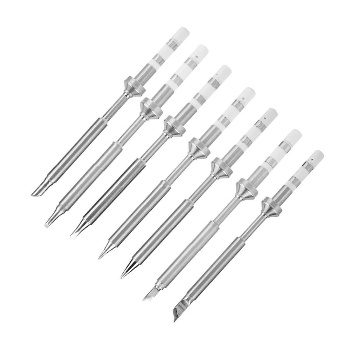 Allecto - Solder Tip - Mini Stainless Steel - TS100 - Soldering Iron Tips - Replacement - 7 Kinds - Geschikt voor TS100 Soldering Iron - RVS - Mini...