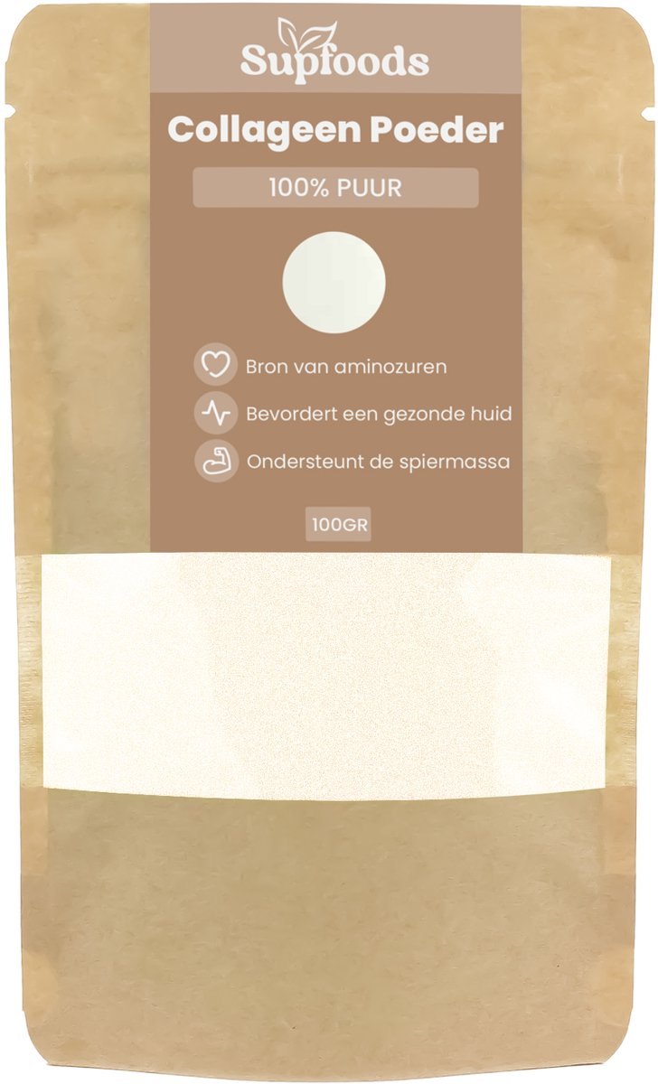 Collageen Poeder - Marine Collageen (Viscollageen Peptiden) - 100g - Voor Huid, Haar en Nagels - Type I
