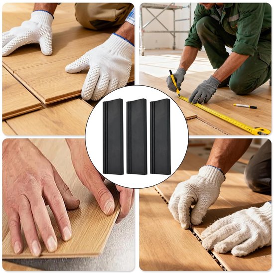 Pack of 3 Impact Wood - Laminate Flooring Tools - Universal Floor Covering Knock Block with 3 Different Edges - Hammer Wood - Laying Tools for Parquet or Cork — afbeelding 3