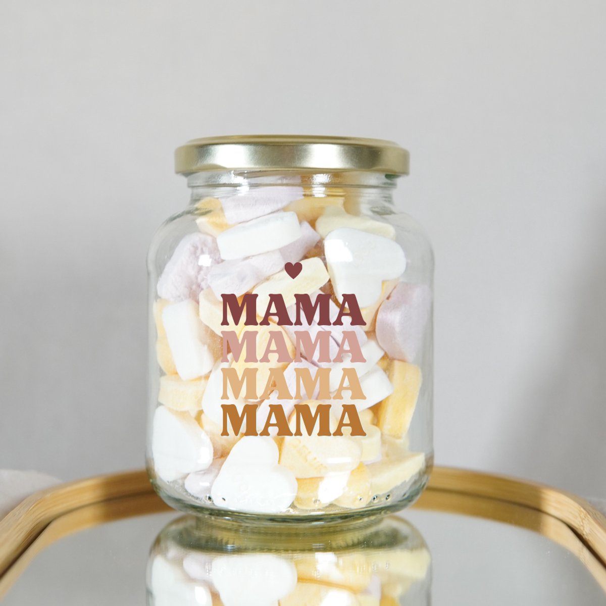 Glazen Snoeppot Mama's Snoeppot - 370ml - Gevuld - Cadeau Moeder - Glas - Moederdag - Moederdag Cadeautje - Moederdag Cadeau voor Mama