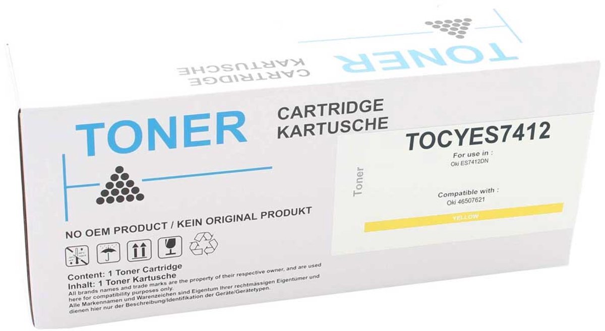Oki - Tonercartridge - TOCYES7412 - Geel - ca. 11.500 pagina's - Huismerk - geschikt voor ES 7412 ES 7412 DN