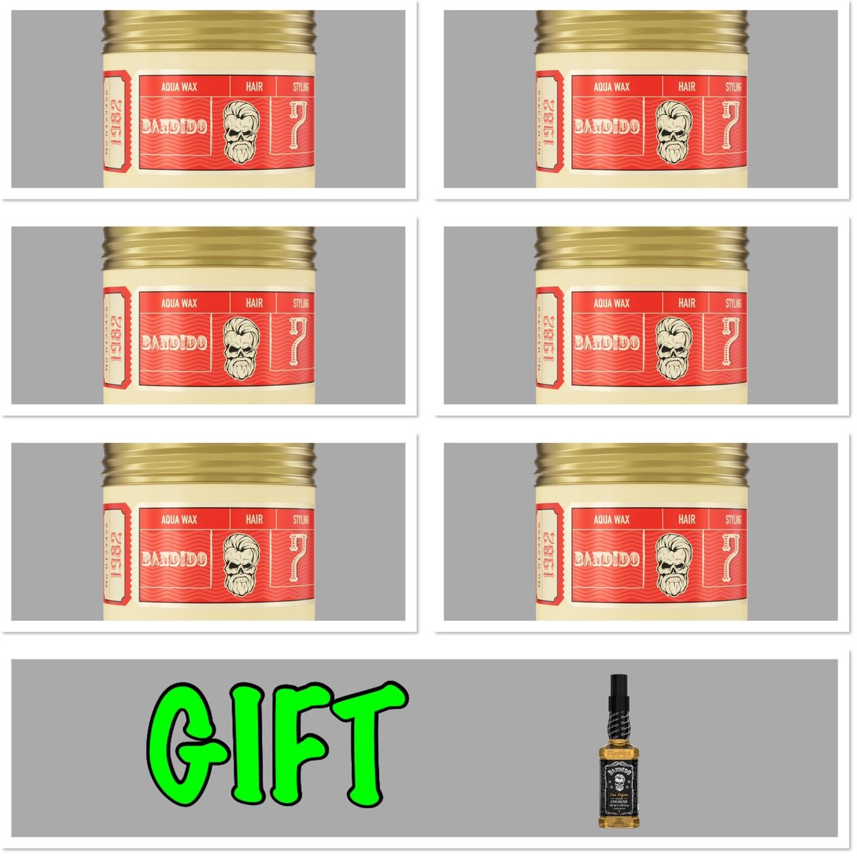 Bandido 6x Aqua Wax 7 - 125 ML + 1x Cologne 150ml GRATIS