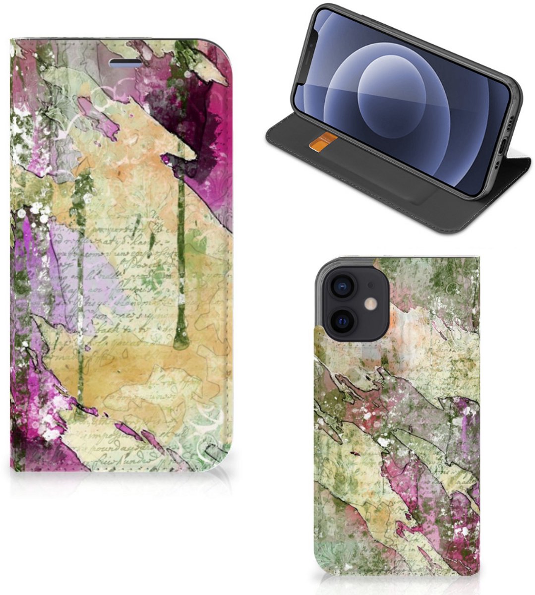 Book Case voor Bookcase iPhone 12 Mini Letter Painting