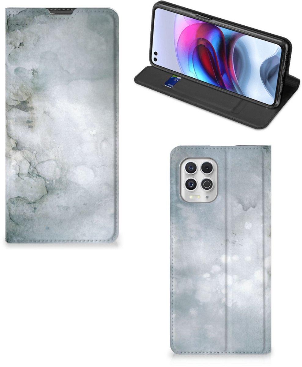 Bookcase Motorola Moto G100 Painting Grey