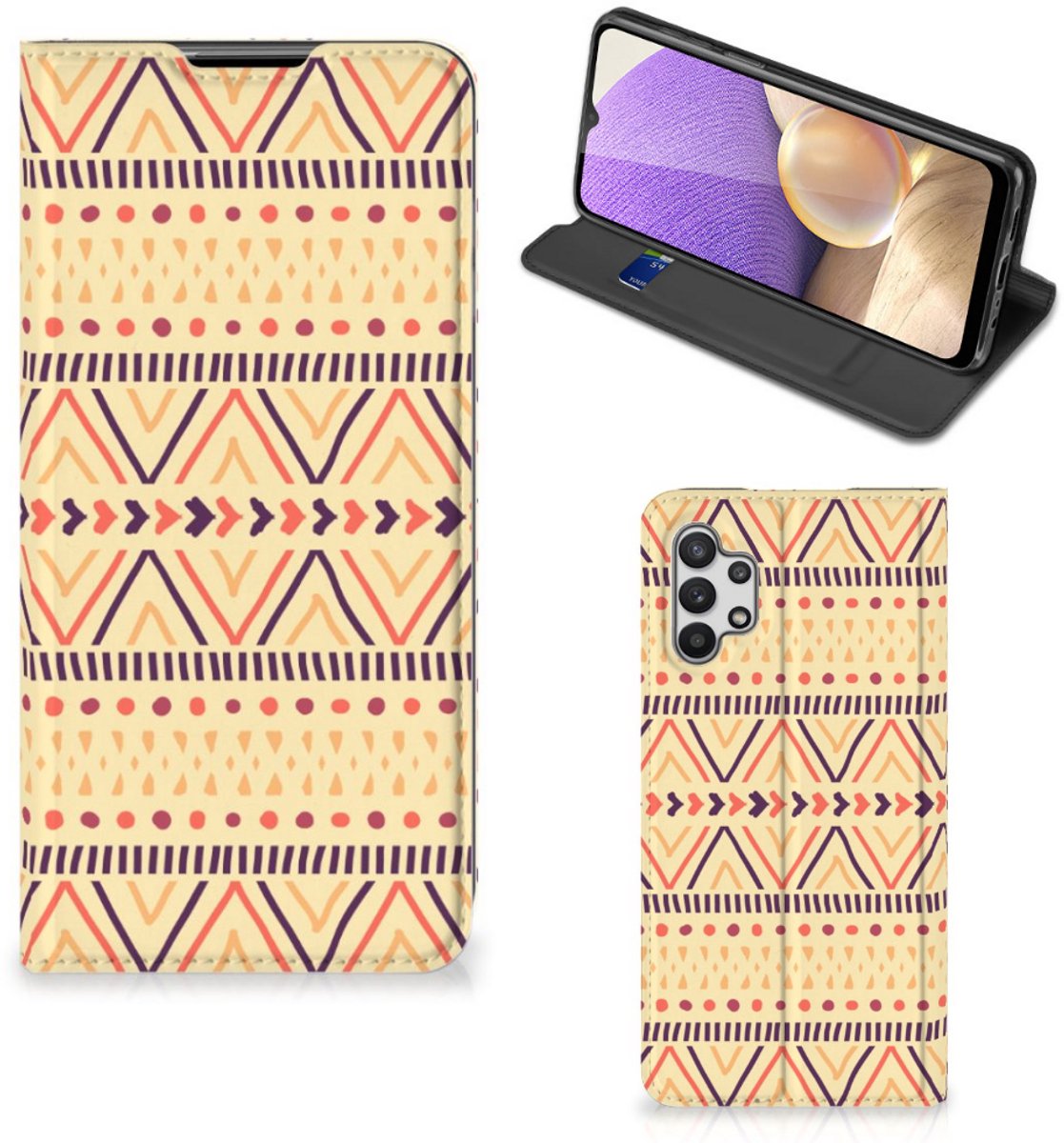 Samsung Galaxy A32 5G Hoesje met Magneet Aztec Yellow