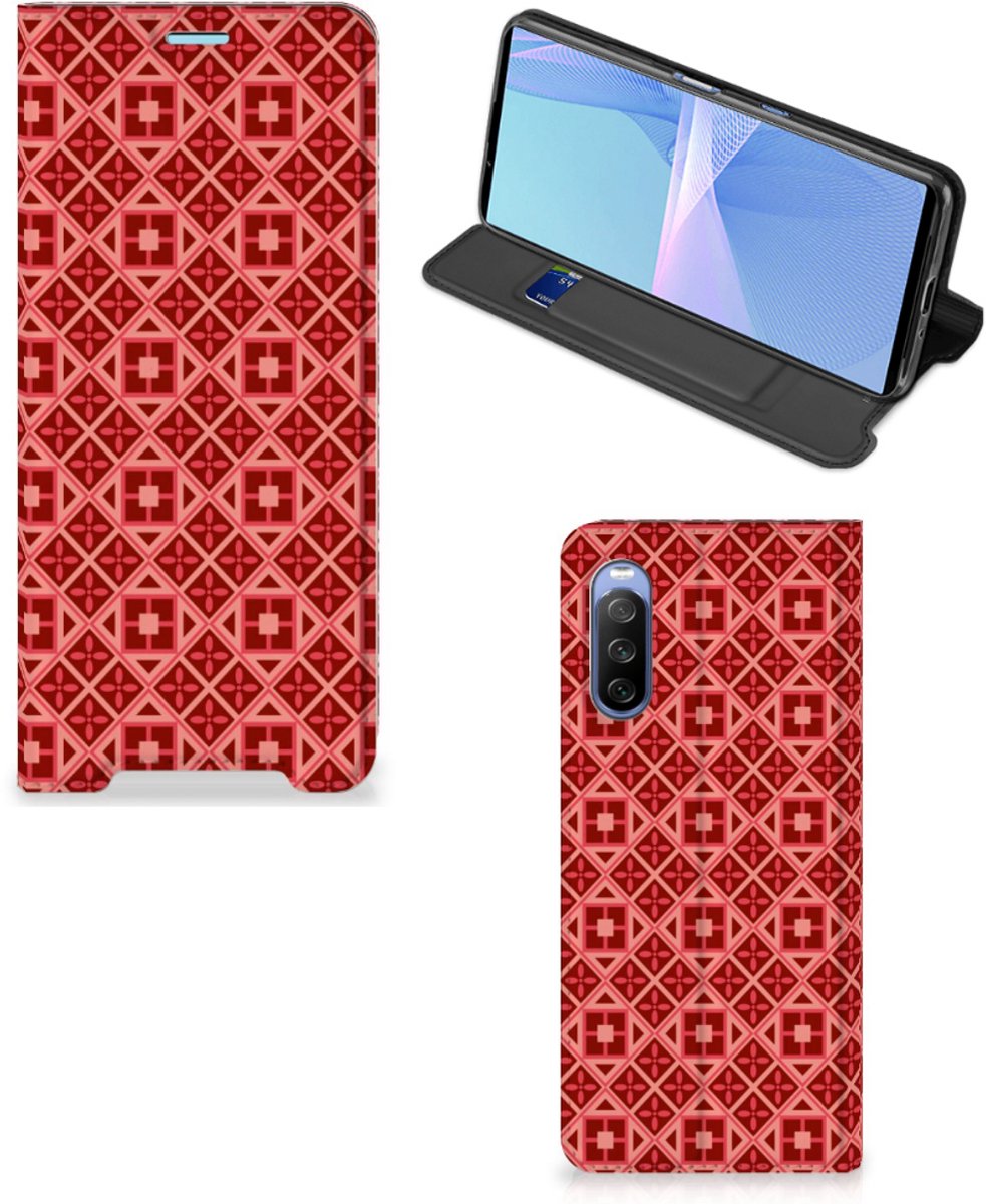 Sony Xperia 10 III Hoesje met Magneet Batik Rood