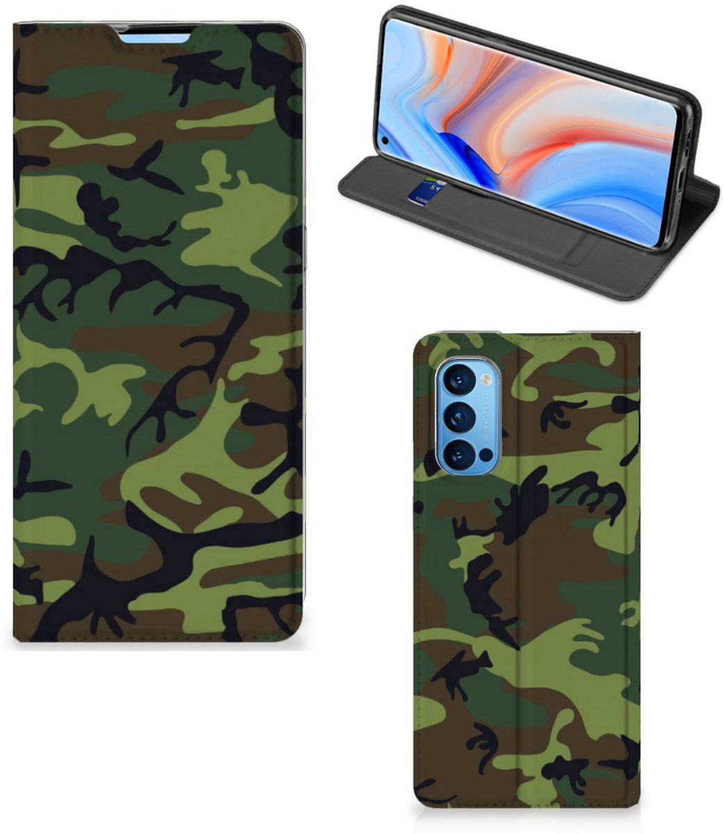 OPPO Reno4 Pro 5G Hoesje met Magneet Army Dark