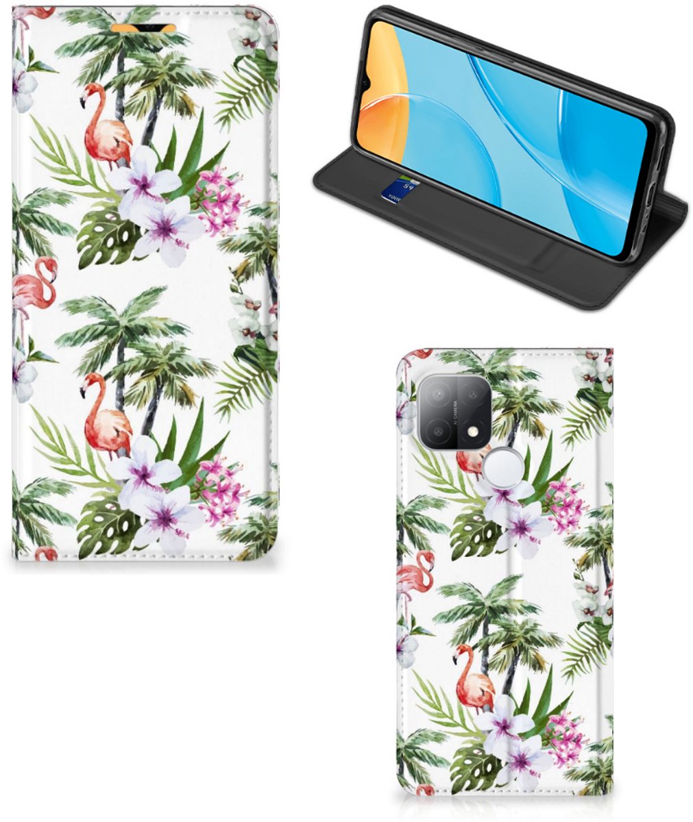 OPPO A15 Hoesje maken Flamingo Palms
