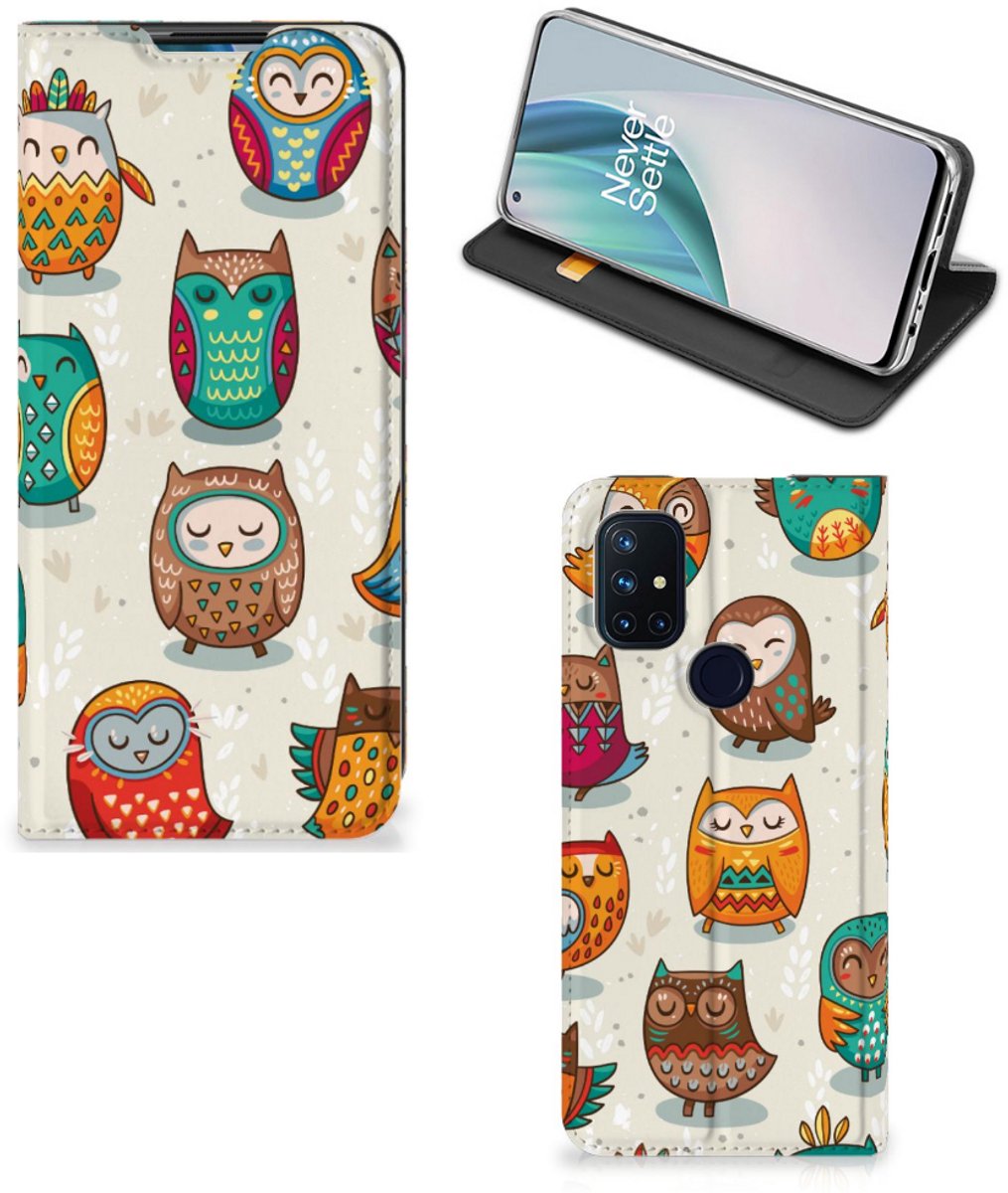 OnePlus Nord N10 5G Hoesje maken Vrolijke Uilen
