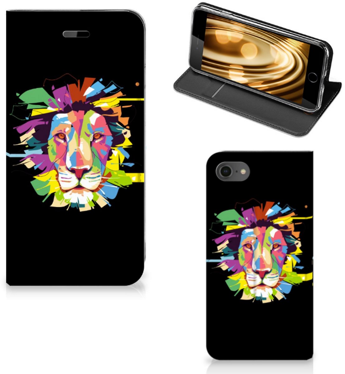 iPhone 7 | 8 | SE (2020) | SE (2022) Magnet Case Lion Color — cadeau in Cadeau-ideeën - foto 2