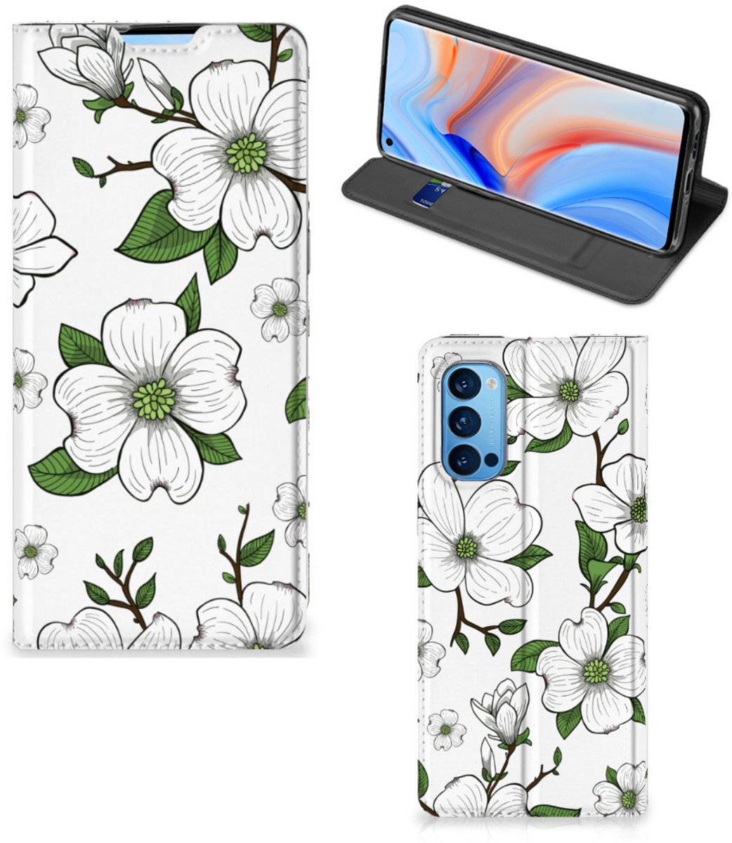 OPPO Reno4 Pro 5G Smart Cover Dogwood Flowers