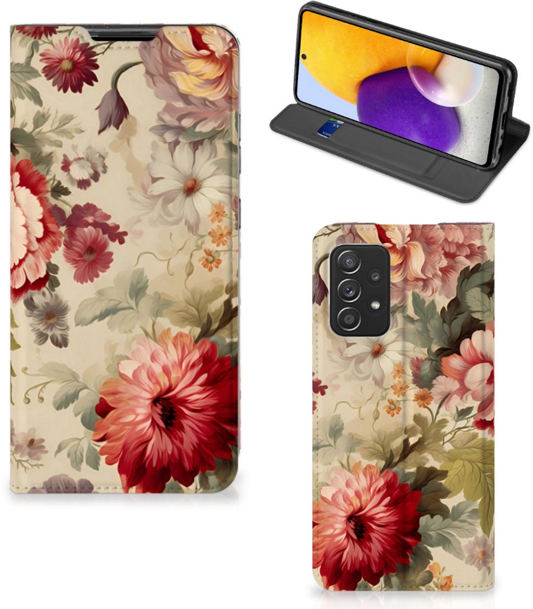 Smart Cover voor Samsung Galaxy A72 (5G/4G) Bloemen