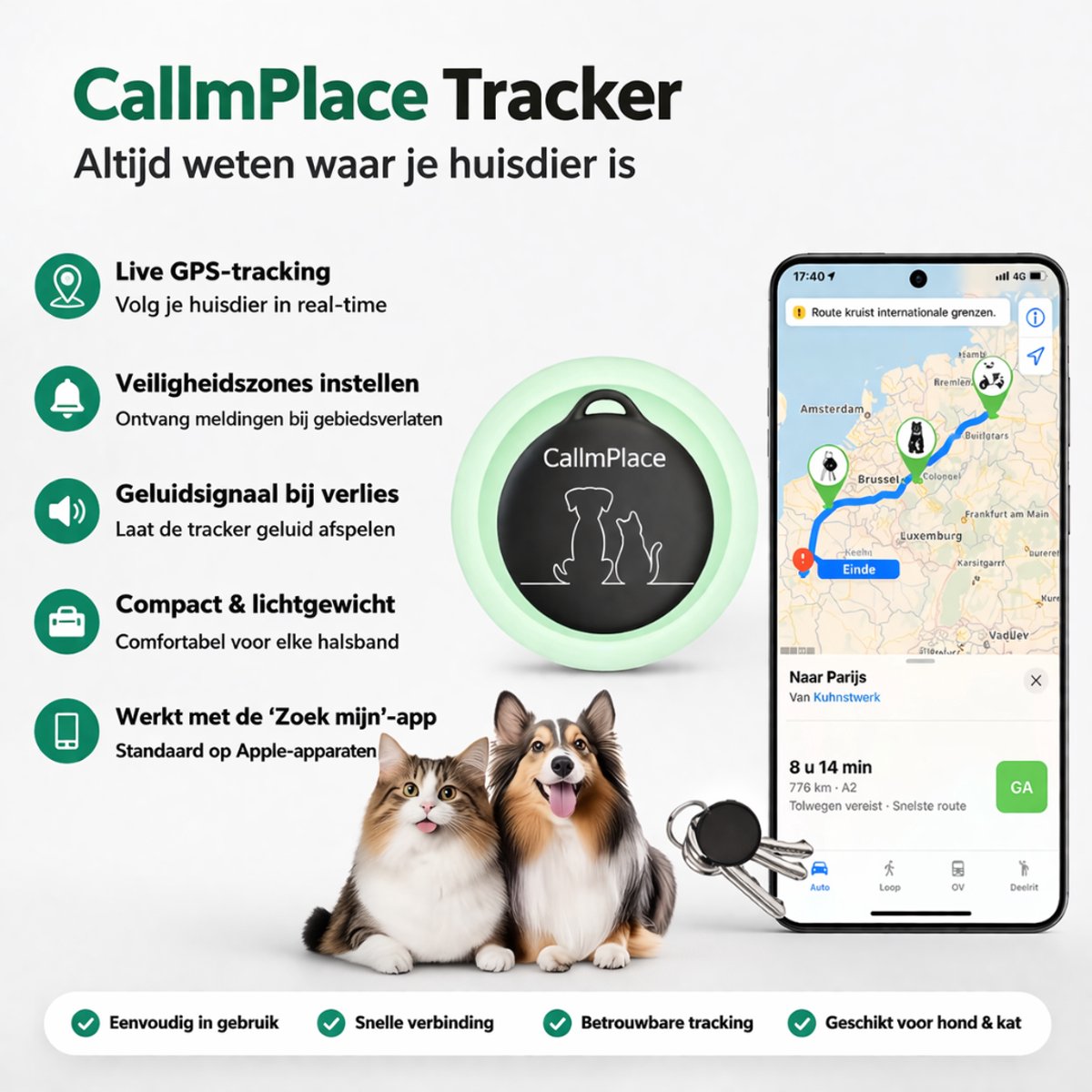 CallmPlace Huisdier Tracker - GPS Tracker voor Hond & Kat thumbnail 3