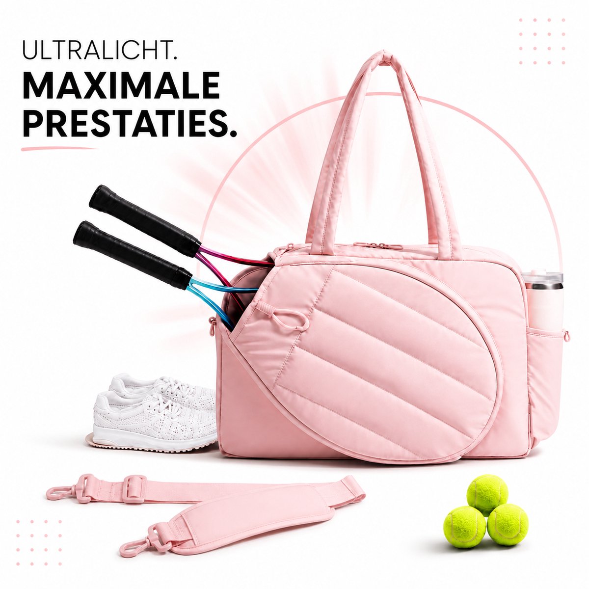 Tennistas - Padeltas - Sporttas - Tenniszak - Tennis rugzak - Roze