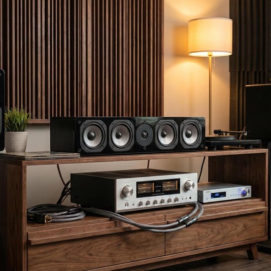 Center Luidspreker - Home Cinema - Films Geluid - 4 Woofer 525" - 75 x 25 x 165 cm - Zwart — afbeelding 3