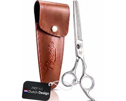 ProTrue Uitdunschaar Kapper met Leren Etui - RVS Effileerschaar - Coupeschaar