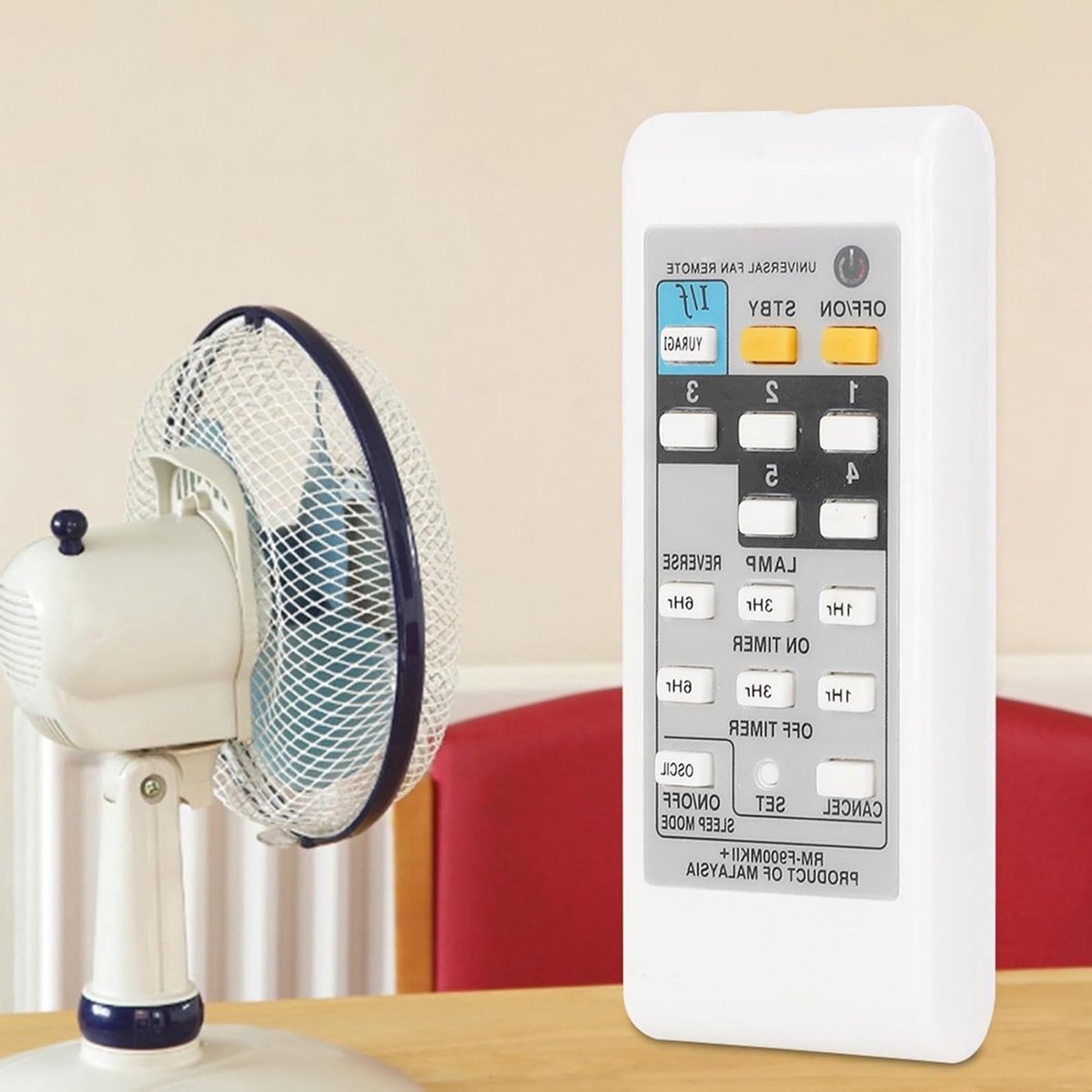 Universele Afstandsbediening voor Elektrische Ventilator, Duurzaam en Geschikt voor Staande Ventilatoren, Compatibel met KDK en Elmark, Wit ABS Materiaal