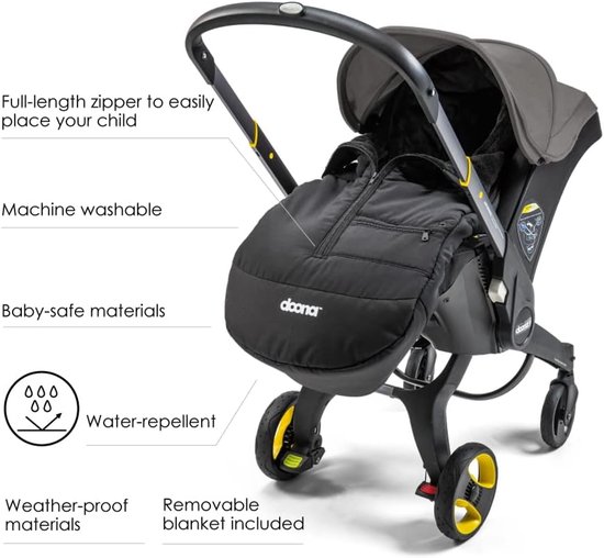 Baby Voetenzak - Dekentje Quinny - Reizen met baby - Waterafstotend materiaal - 43x18x93 cm - Zwart — afbeelding 3
