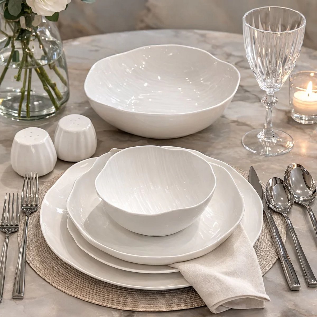 Kadoland Clover White 27-delige Serviesset / 6 personen