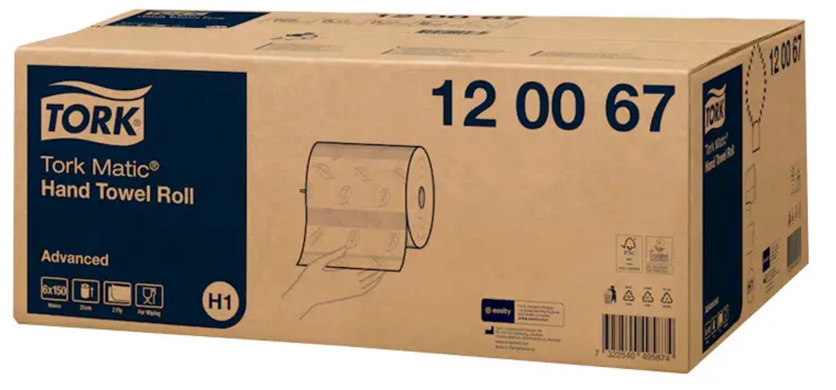 Tork rollen doos 6 stuks voor H1 120067