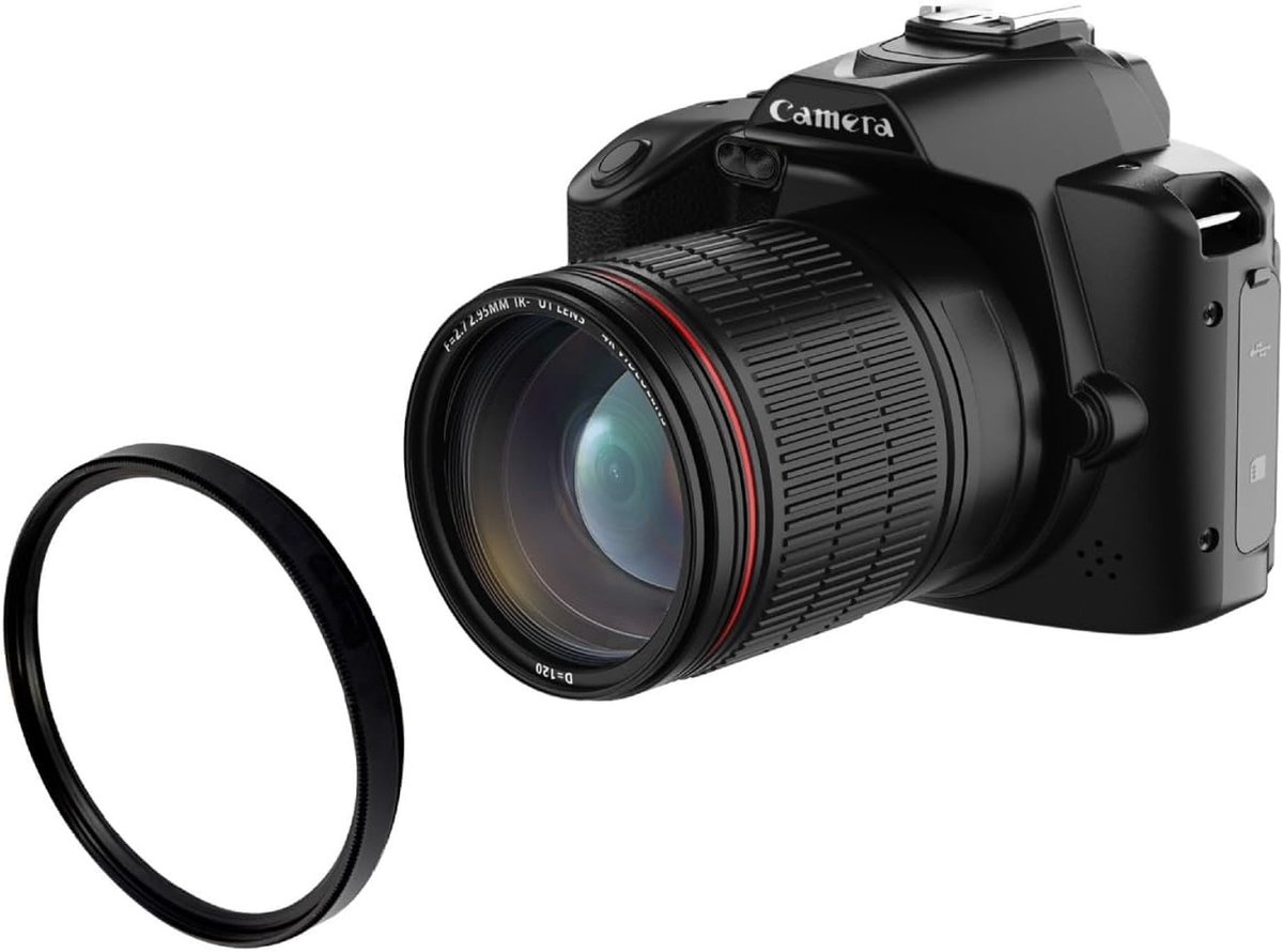4K WiFi Camera - Digitale Camera - Reizen Vastleggen - 64 Megapixel Sensor - 13x12.5x9.5cm - Zwart