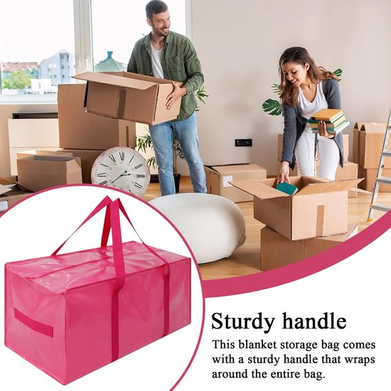 Verhuis Tassen - Opbergzakken Kleding - Ruimtebesparend Opbergen - Waterdichte Container - 73x33x36 cm - Roze — afbeelding 3