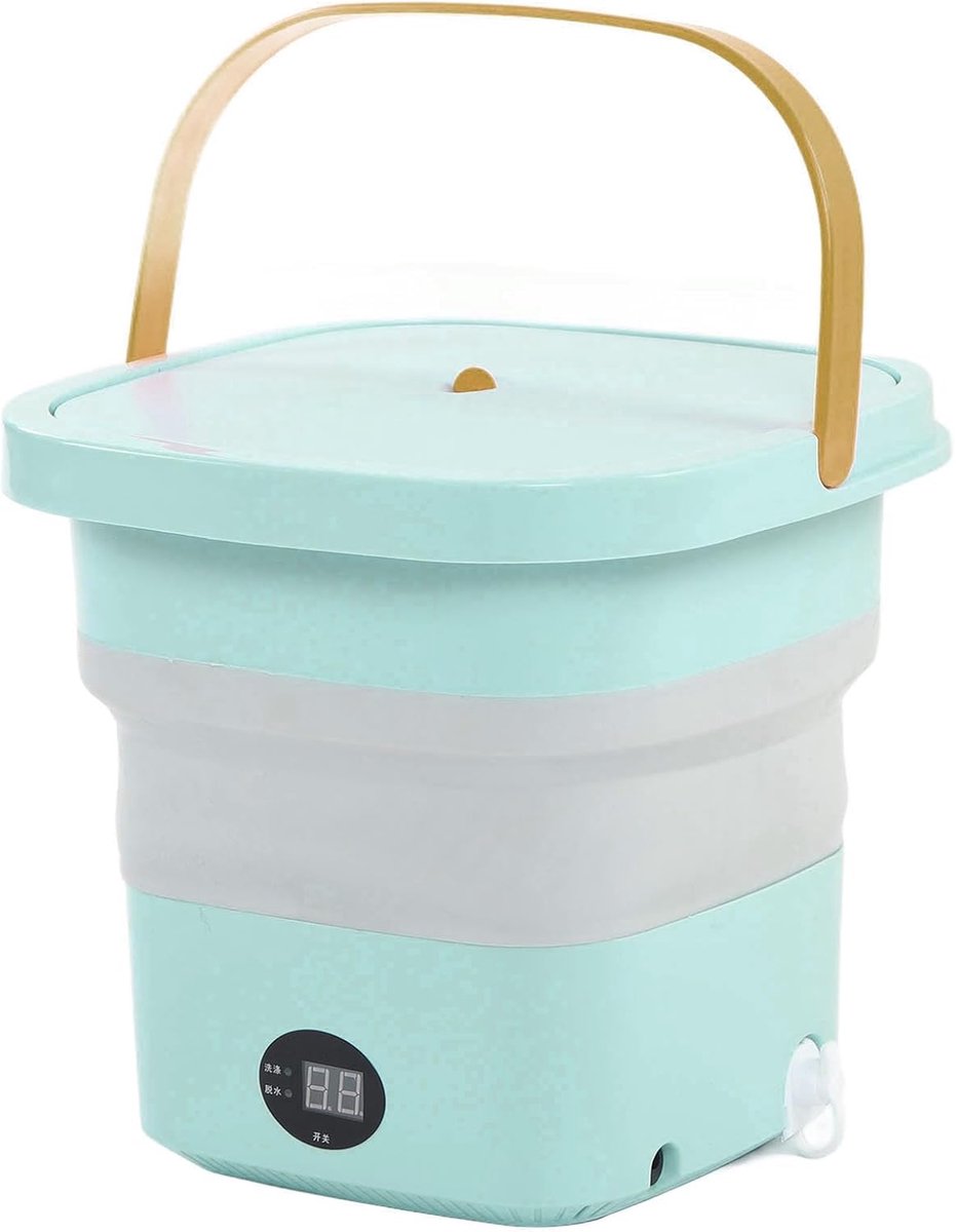 Draagbare Wasmachine Opvouwbare Mini Babykleding Wassen Ingebouwde Centrifuge 6L Capaciteit Groen