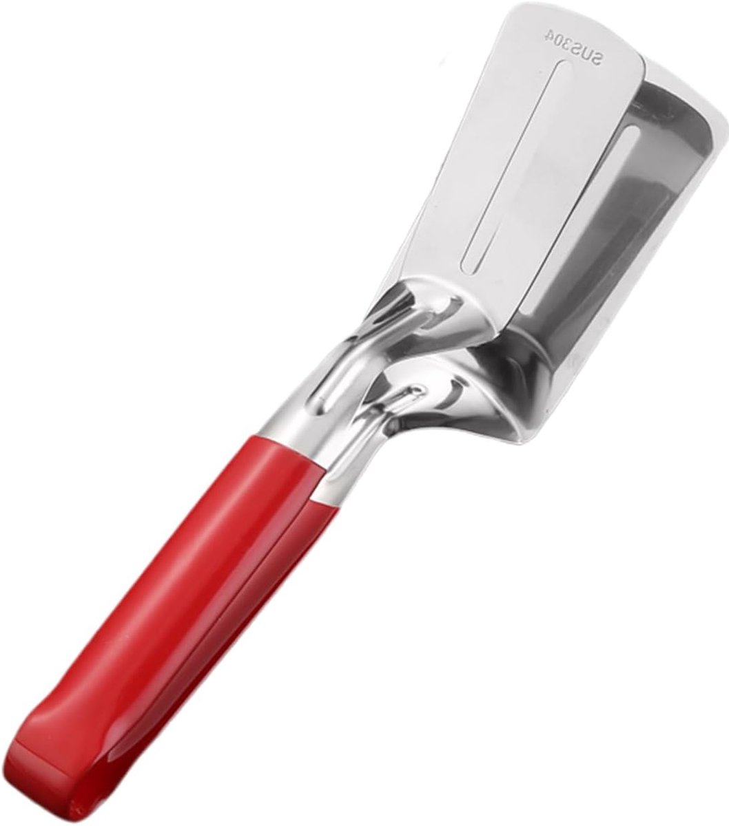 Grilltang Roestvrij Staal - Voedseldraaitang Spatel - Steak Vis Hamburger - Antiaanbaklaag Lange Grip - 30 x 7 cm
