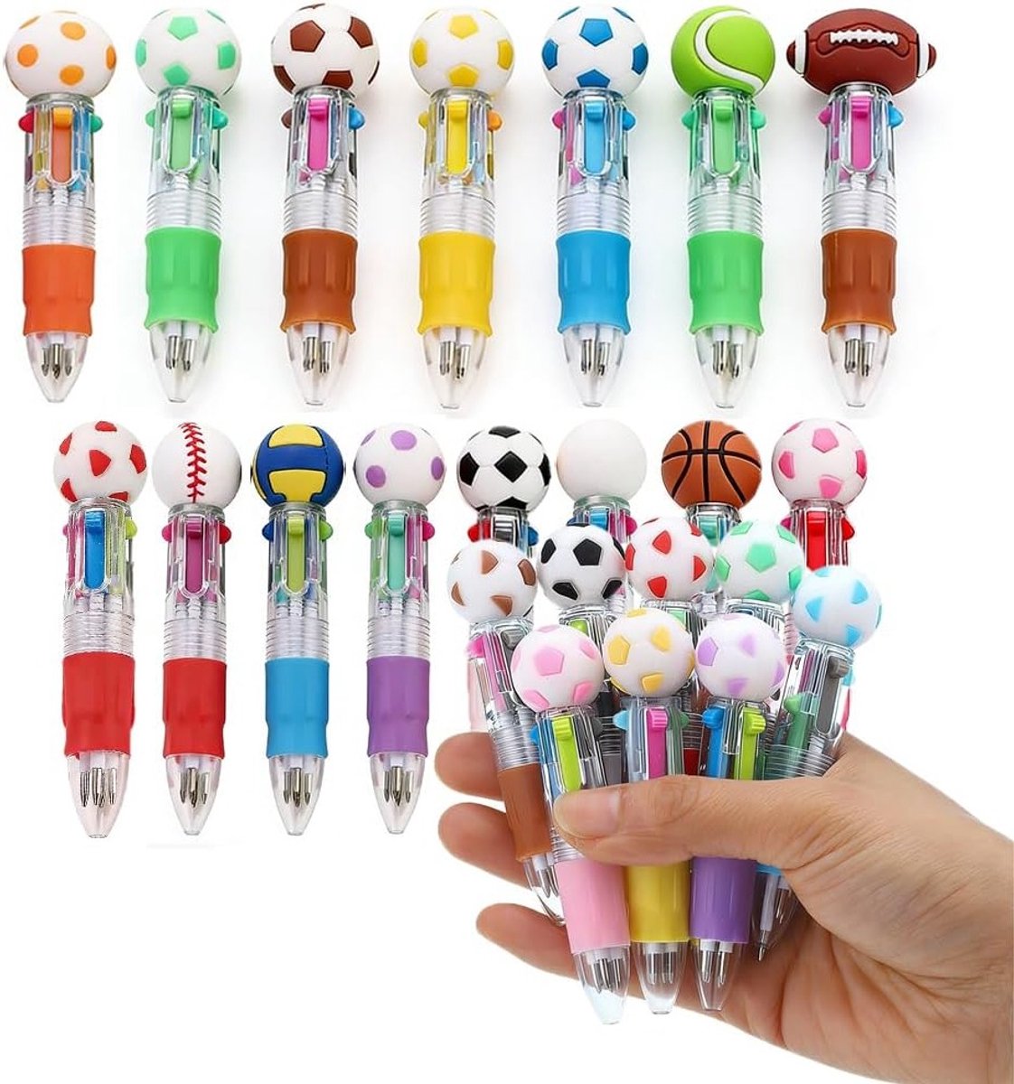 Set van 15 mini-voetbalpennen voor kinderen, creatieve feestartikelen, kousvullers en schoolgeschenken, perfect voor jongensfeestjes