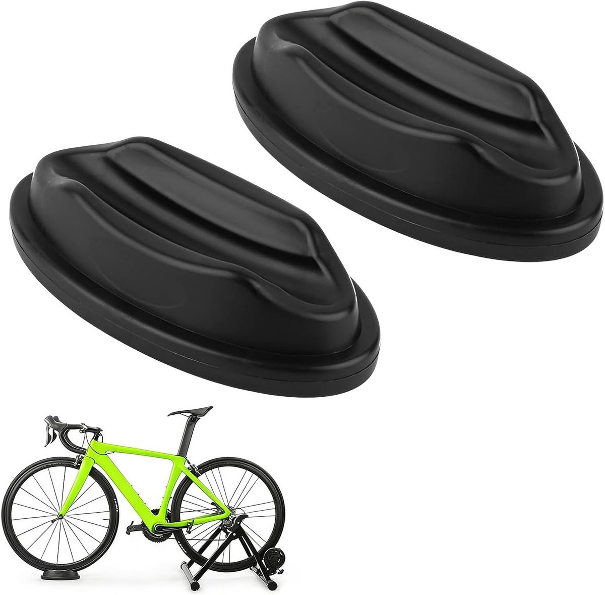 Verstelbare voorwielsteun voor fietstrainers - 2 stuks - Ideaal voor indoor fietsen, stabiliteit en ondersteuning tijdens het trainen