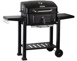 LeeuwenChoice® BBQ Pro Serie - Houtskool BBQ Wagen - Met Thermometer - Verrijdbaar met Wielen - Inclusief Zijtafels & Opbergruimte