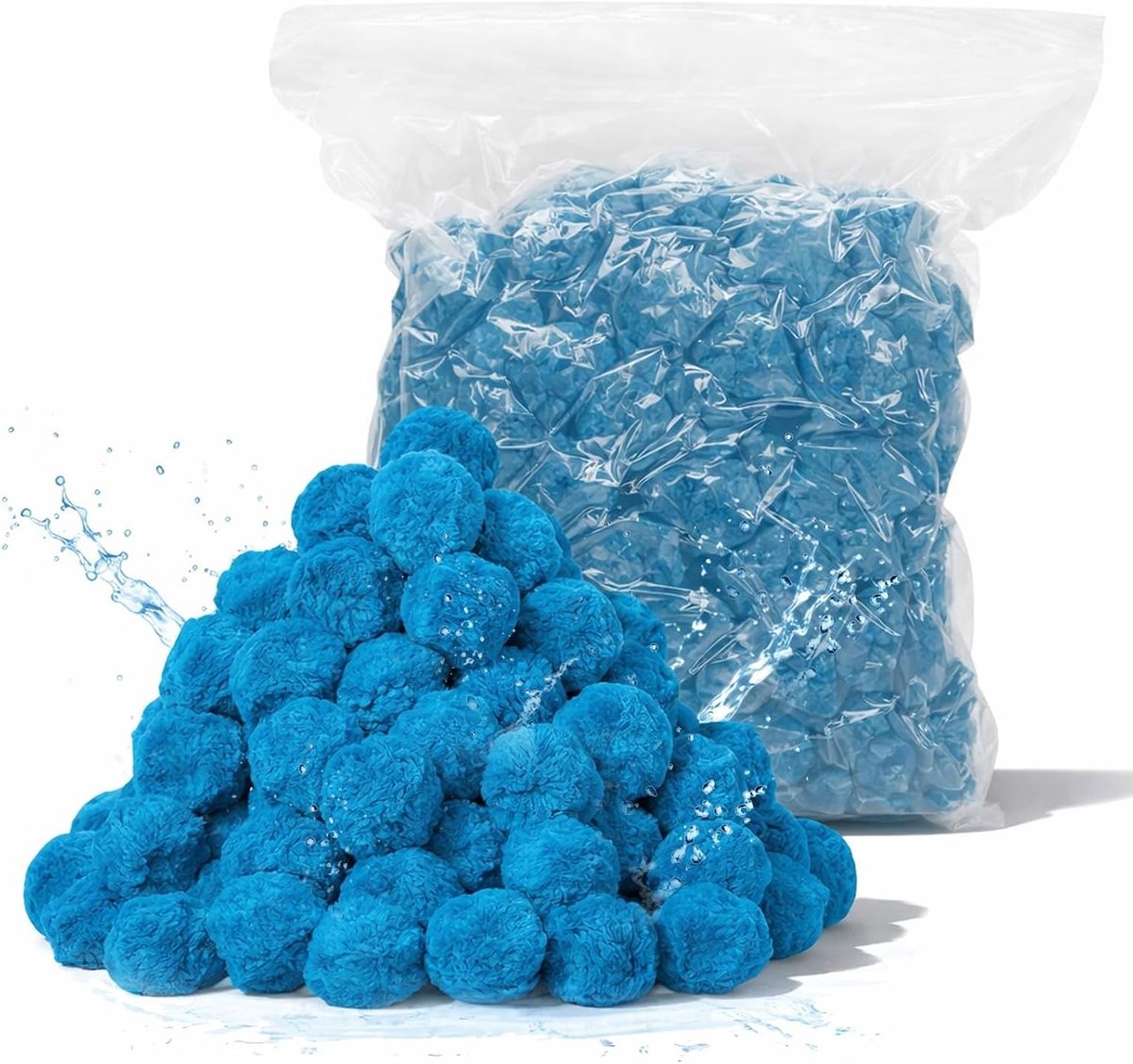Filterballen voor zwembadpomp, vervangend voor filterzand, herbruikbaar en wasbaar, ideaal voor zandfilterinstallaties, 1000 g, efficiënt en milieuvriendelijk