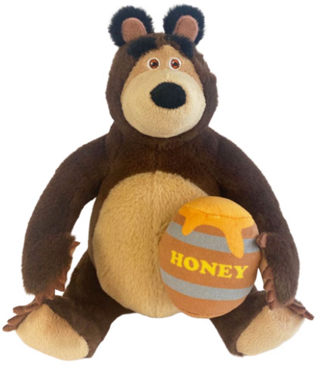 Masha en de Beer Honing Pluche Knuffel 32 cm {Masha and the Bear Plush Toy | Speelgoed Knuffeldier Knuffelpop voor kinderen jongens meisjes}
