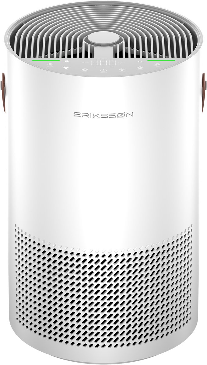 Erikssøn Luchtreiniger Air Pure Pro - 397 m3/u - Met Ionisator - Vermindert Stof En Pollen - Hepa 14 Filter - Air Purifier - Clean Air - Wit