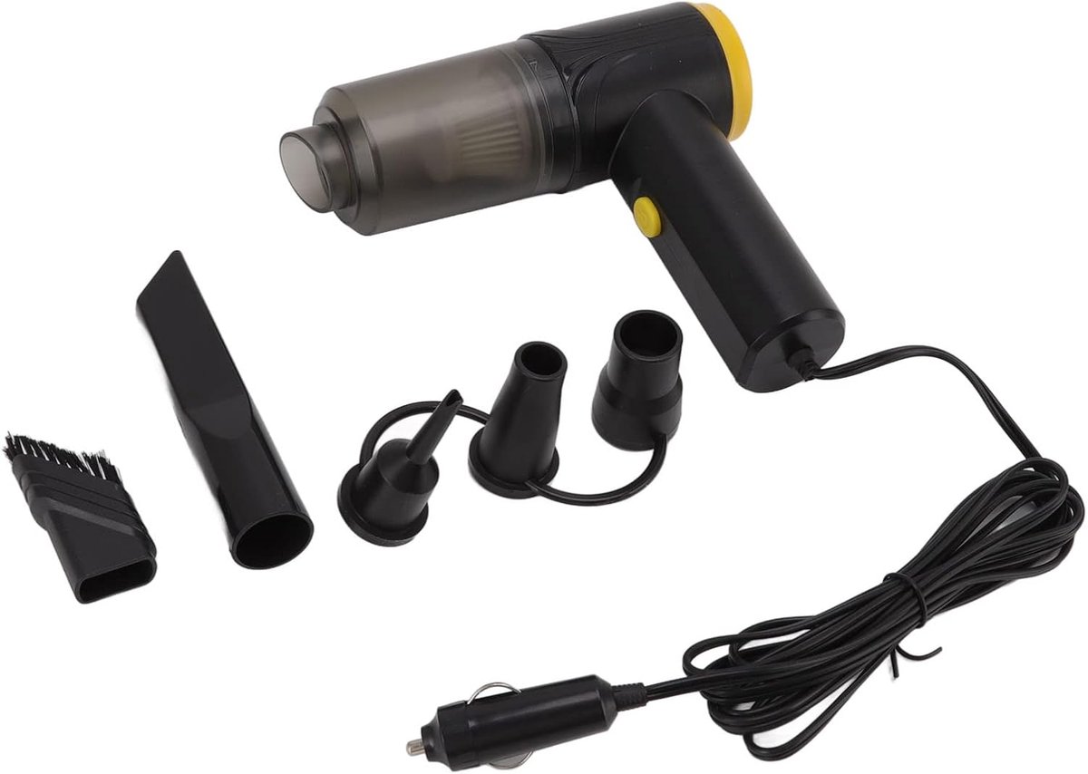 Auto Stofzuiger - Draagbare Zuiger - Auto Interieur Reinigen - Krachtige Zuigkracht 12000 Pa - 12 V - Zwart