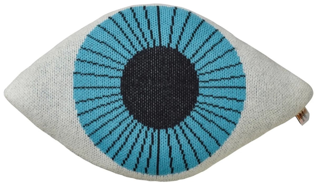 Donna Wilson Blue Eye Shaped sierkussen - gebreid
