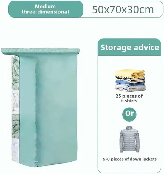 Vacuüm Opbergzakken - Compressie Tas - Kleding Opslag - Driedimensionaal Ontwerp - 80x100x38cm — afbeelding 5