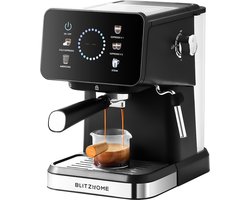BlitzHome CM3171 espressomachine 20 bar, 1,5L waterreservoir, PID temperatuurregeling, touchscreen, heet & koud brouwen, stoompijp, EU-stekker