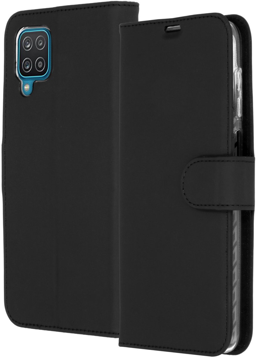 Accezz Hoesje - Geschikt voor Samsung Galaxy A12 - Wallet Softcase Bookcase - Zwart