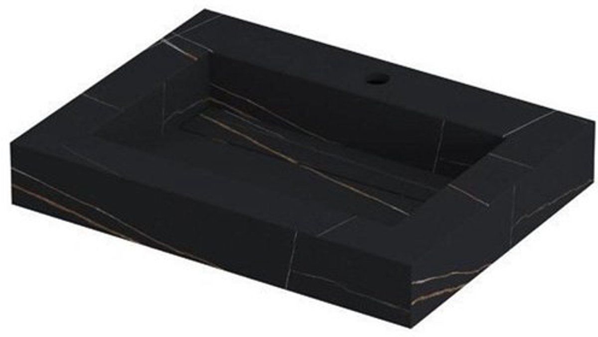 Ink Pitch meubelwastafel 60x45cm keramische slab - 1 kraangat - Lauren black
