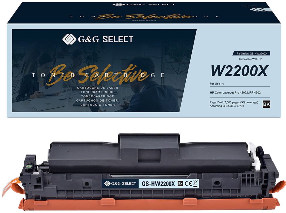 G&G Toner vervangt HP W2200X Compatibel Zwart 7500 bladzijden GS-HW2200X Kleurloos